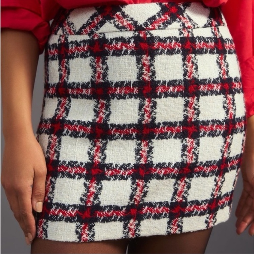 Anthropologie Endless Rose Tweed Mini Skirt